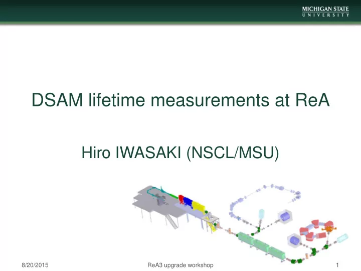 dsam lifetime measurements at rea