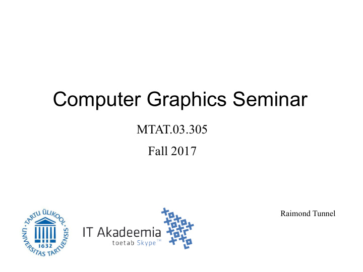 computer graphics seminar