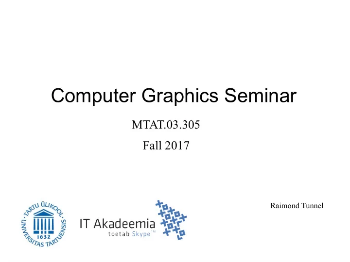 computer graphics seminar