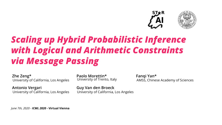 scaling up hybrid probabilistic inference with logical