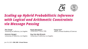 Scaling up Hybrid Probabilistic Inference  with Logical and Arithmetic Constraints  via Message