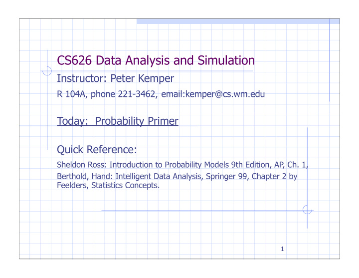 cs626 data analysis and simulation