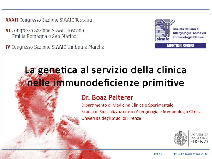 la genetj tjca al servizio della clinica nelle immunodefj