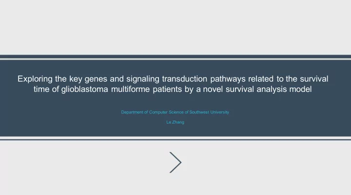 exploring the key genes and signaling transduction