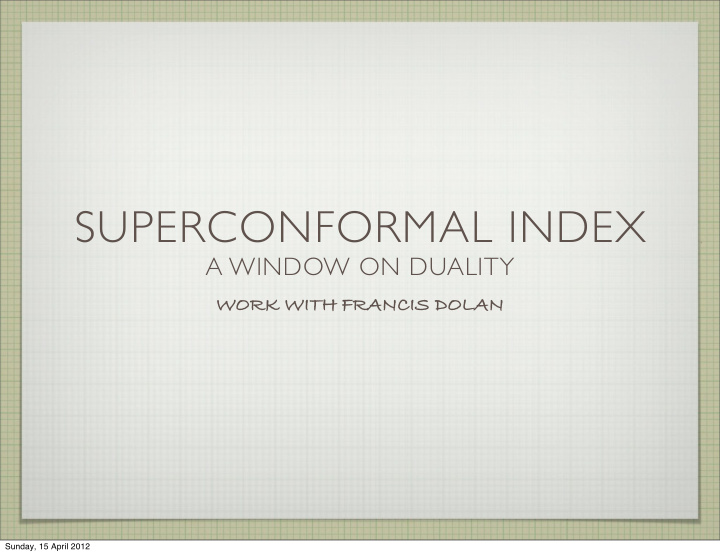 superconformal index