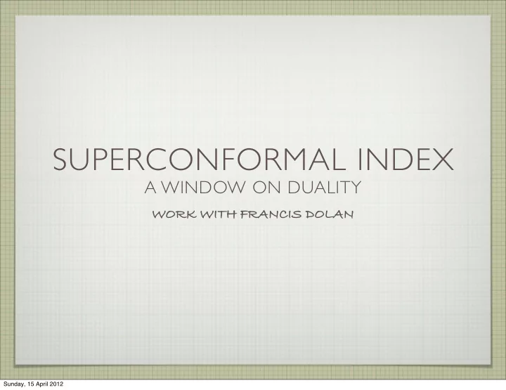 superconformal index