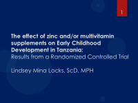 the effect of zinc and or multivitamin