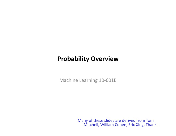 probability overview