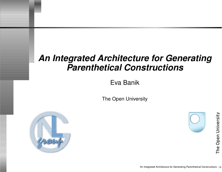 an integrated architecture for generating parenthetical