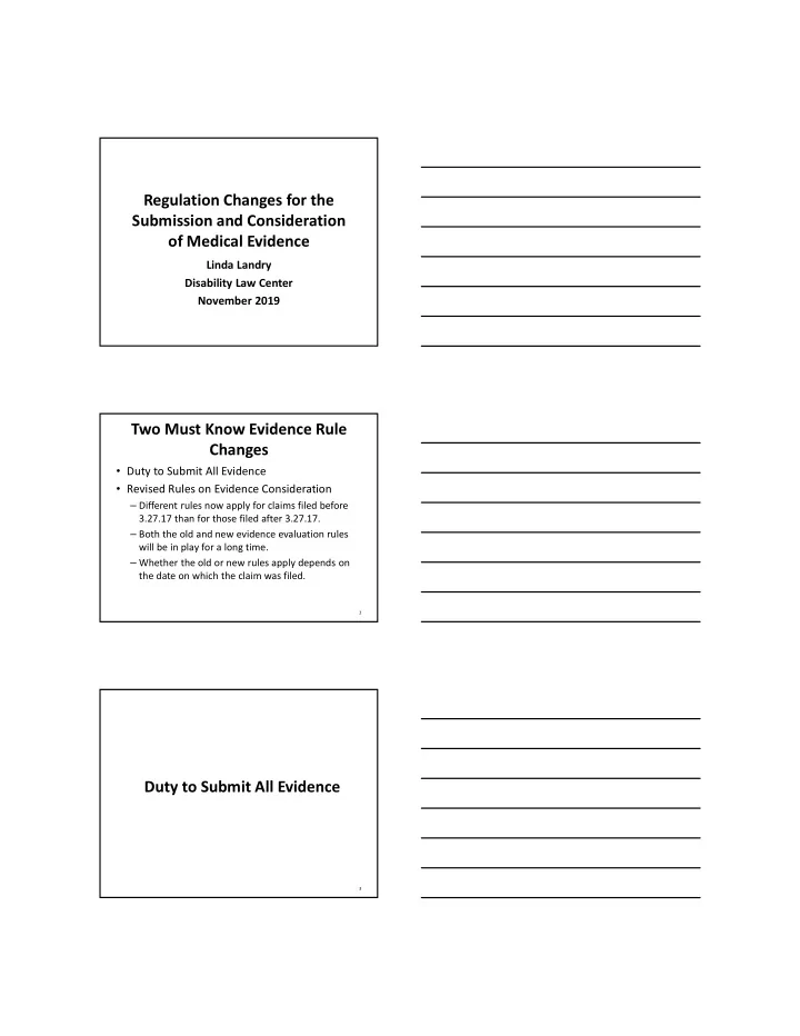 regulation changes for the submission and consideration