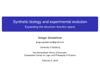 synthetic biology and experimental evolution