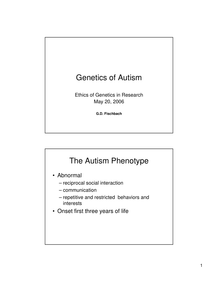 genetics of autism