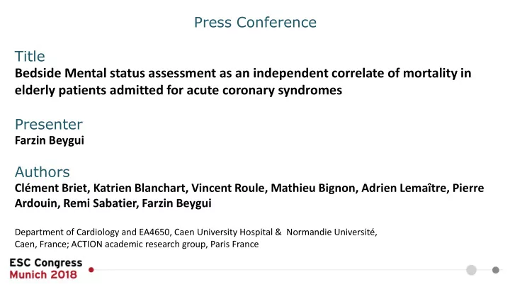 title bedside mental status assessment as an independent