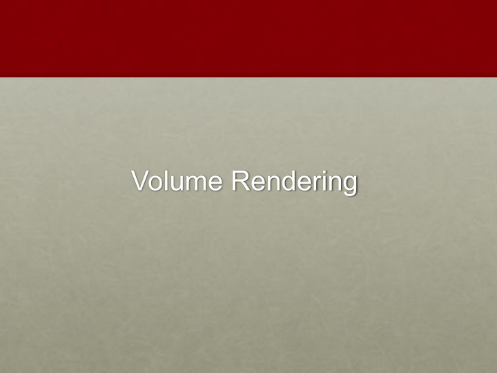 volume rendering reference material