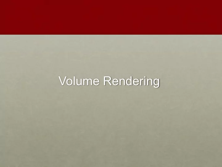 volume rendering reference material