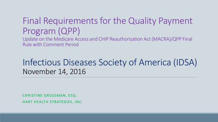 final requirements for the quality payment program qpp