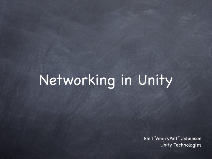 networking in unity