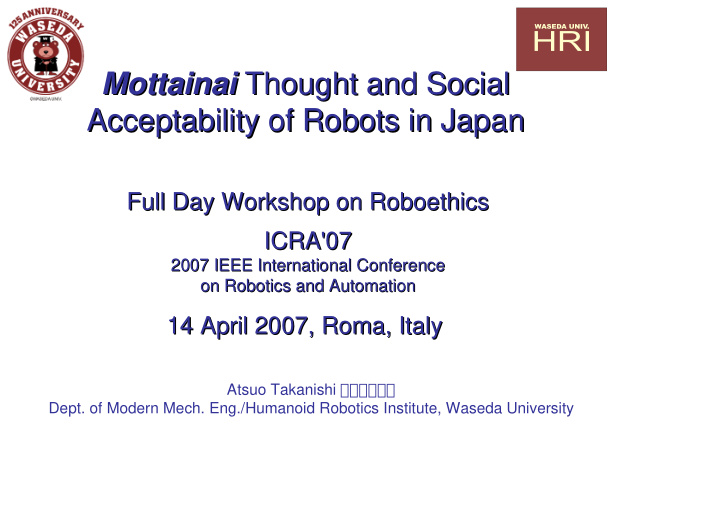 mottainai thought and social mottainai thought and social