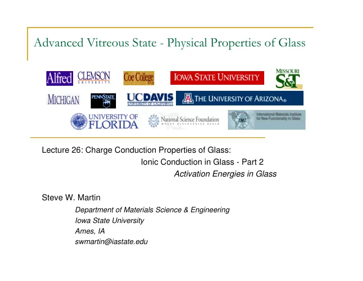 advanced vitreous state physical properties of glass