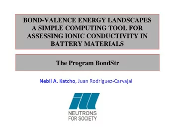The Program BondStr Nebil A. Katcho , Juan Rodrguez-Carvajal  Basics of bond-valence theory
