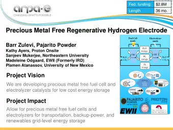 Precious Metal Free Regenerative Hydrogen Electrode  Fuel Cell  Electrolyzer  mode  mode  Barr