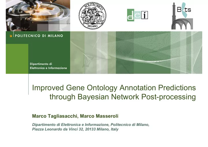 improved gene ontology annotation predictions through