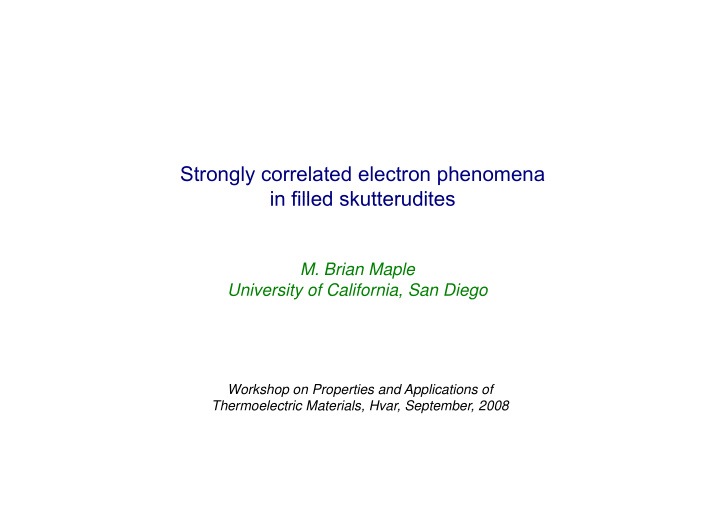 strongly correlated electron phenomena in filled