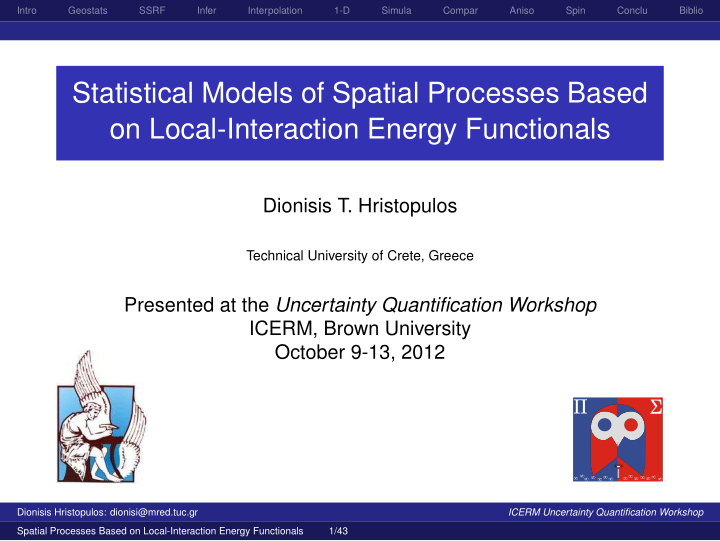 statistical models of spatial processes based on local