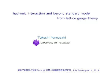 hadronic interaction and beyond standard model  from lattice gauge theory  Takeshi Yamazaki
