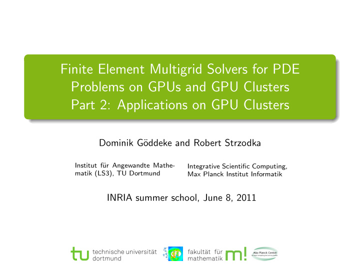 finite element multigrid solvers for pde problems on gpus