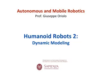 Humanoid Robots 2:  Dynamic Modeling  modeling  multi-body free floating complete model