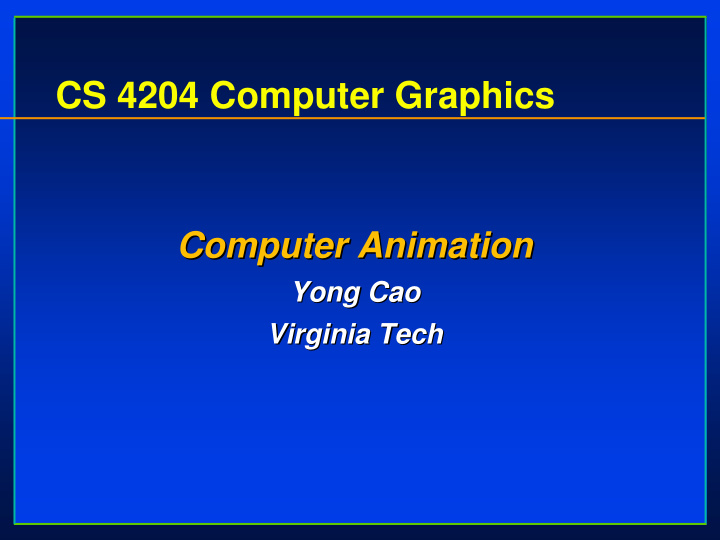 cs 4204 computer graphics