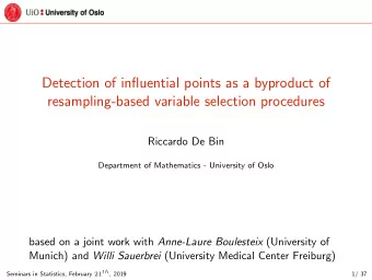 Detection of influential points as a byproduct of  resampling-based variable selection procedures