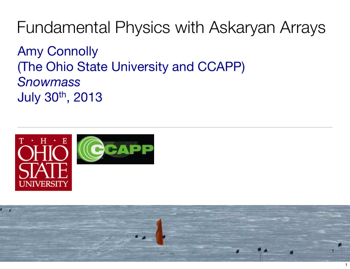 fundamental physics with askaryan arrays