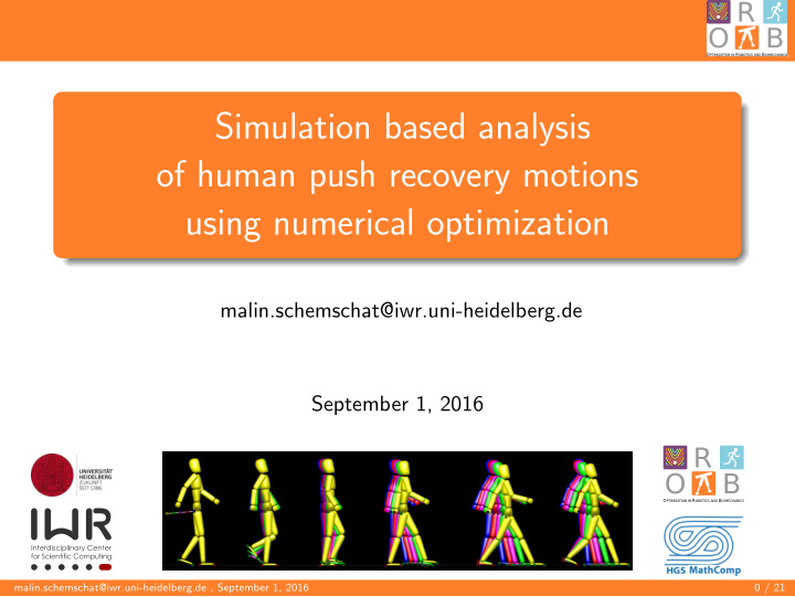simulation based analysis of human push recovery motions