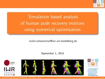 Simulation based analysis  of human push recovery motions  using numerical optimization