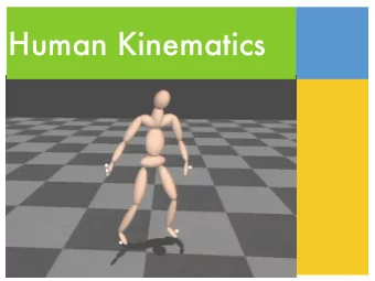 Human Kinematics   Kinematic representation   Iterative methods   Optimization methods