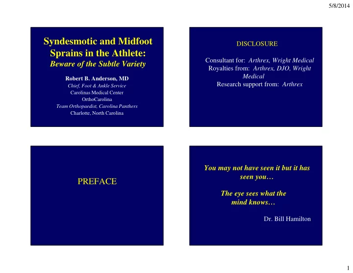 syndesmotic and midfoot