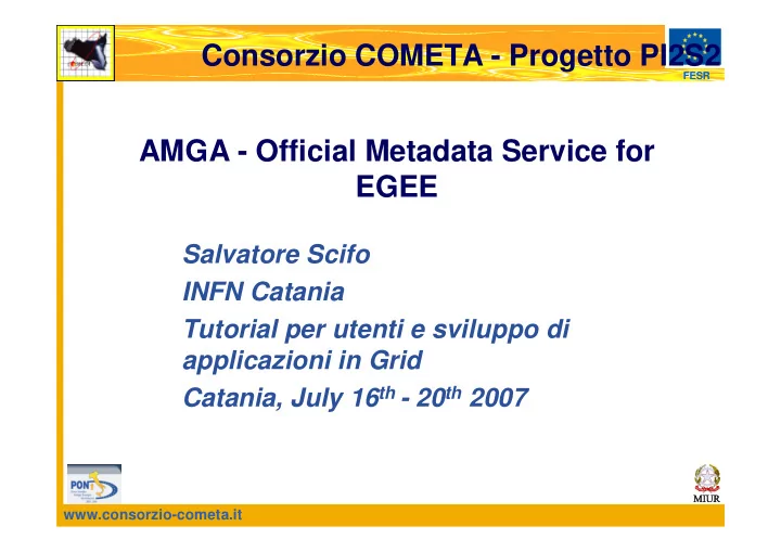consorzio cometa progetto pi2s2