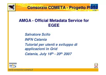 Consorzio COMETA - Progetto PI2S2  FESR  AMGA - Official Metadata Service for  EGEE  Salvatore