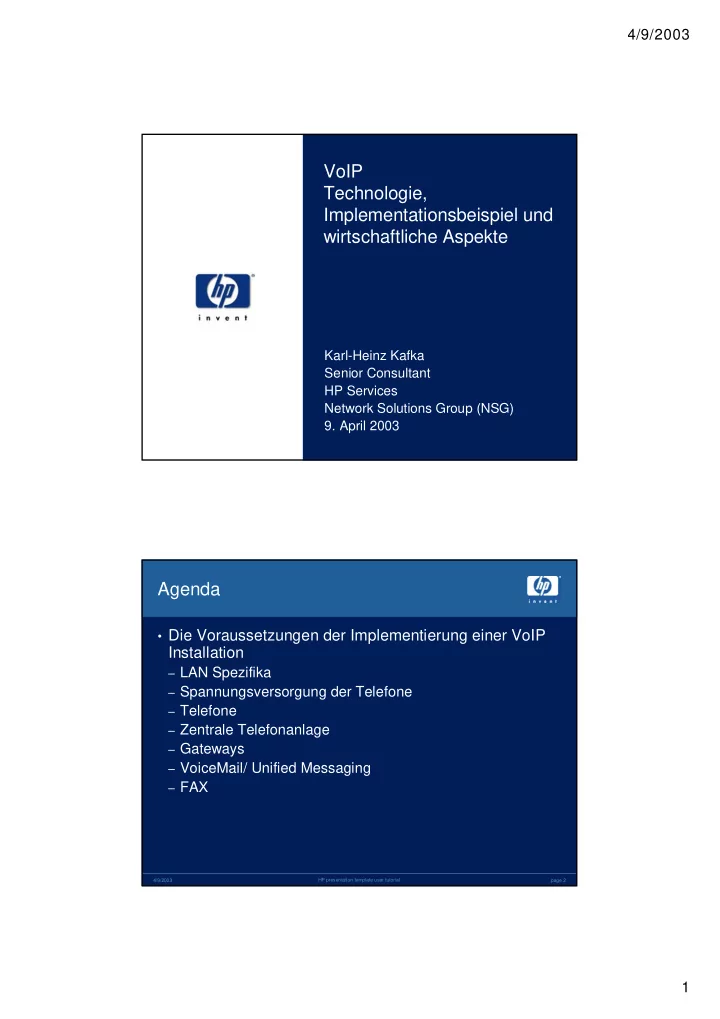 voip technologie implementationsbeispiel und