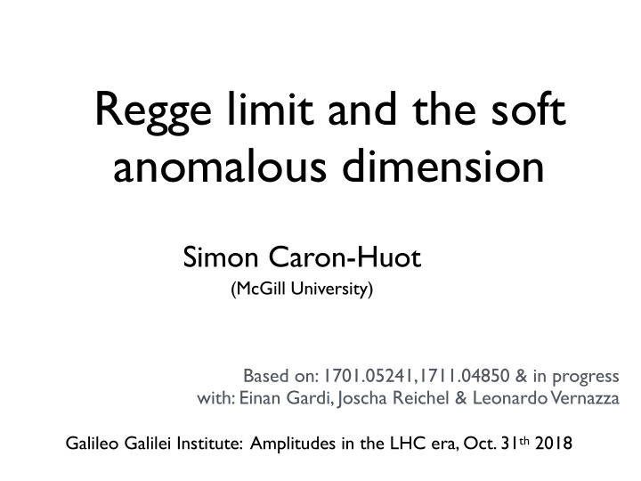 regge limit and the soft anomalous dimension