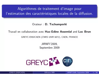 Algorithmes de traitement dimage pour  lestimation des caract  eristiques locales de la