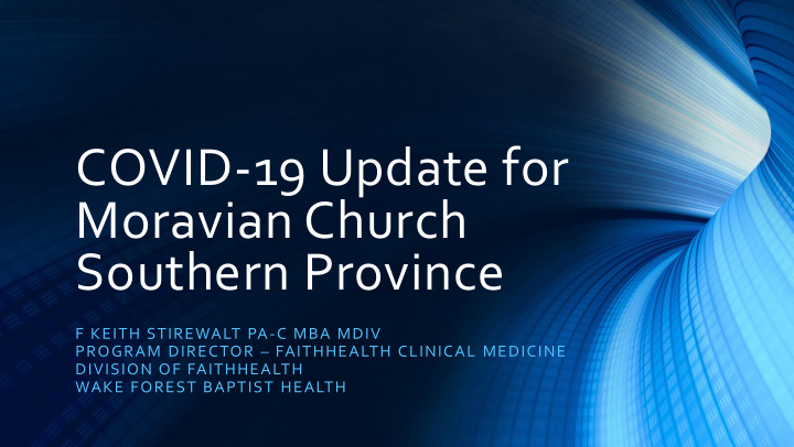 covid 19 update for moravian church southern province