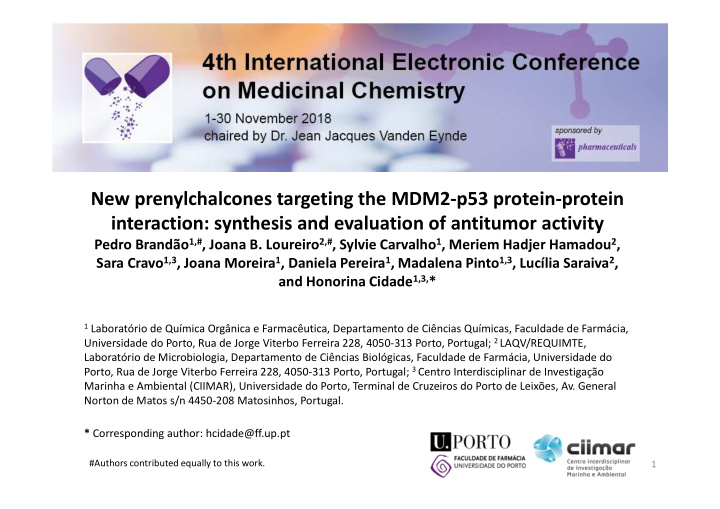 new prenylchalcones targeting the mdm2 p53 protein