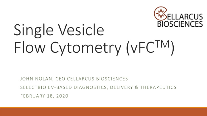 single vesicle flow cytometry vfc tm