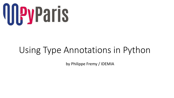 using type annotations in python