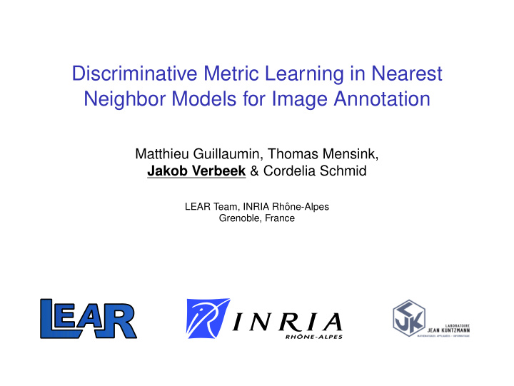 discriminative metric learning in nearest neighbor models