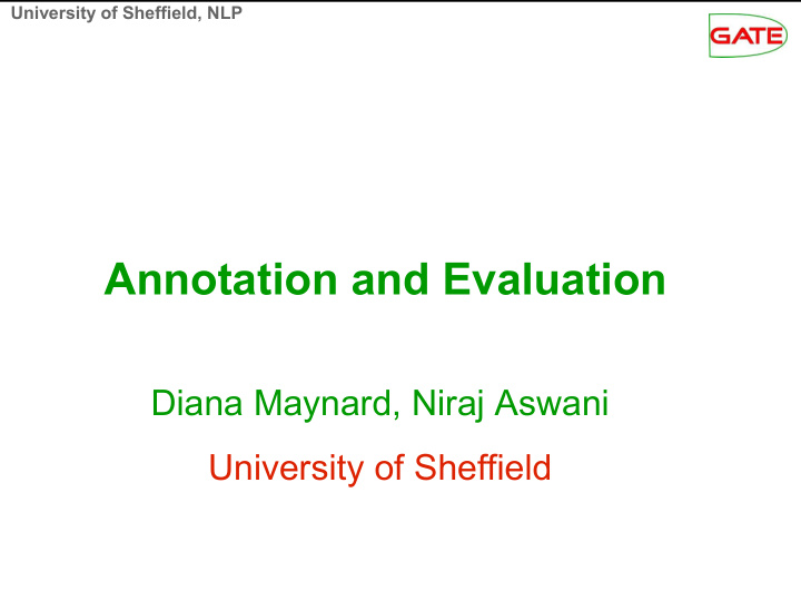 annotation and evaluation