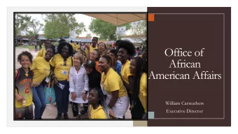 African  American Affairs  William Carreathers  Executive Director  Organizational Chart  William
